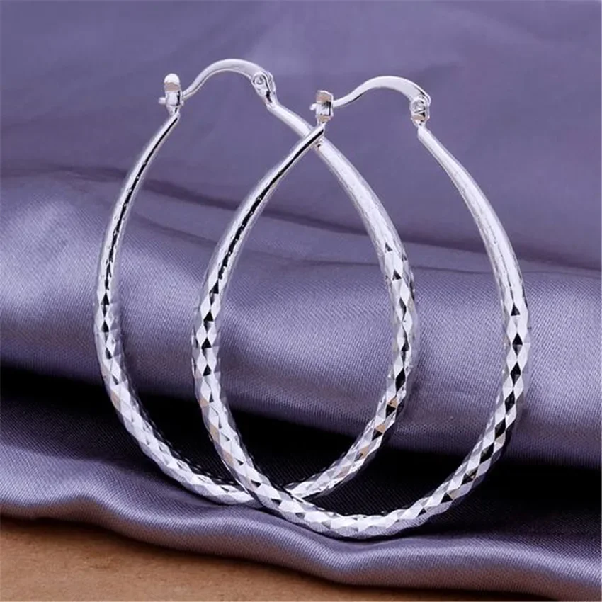 

Wholesale Silver 925 Plated , Earrings Big Fashion Jewelry Cute Wedding Elegant Temperament Women Gift