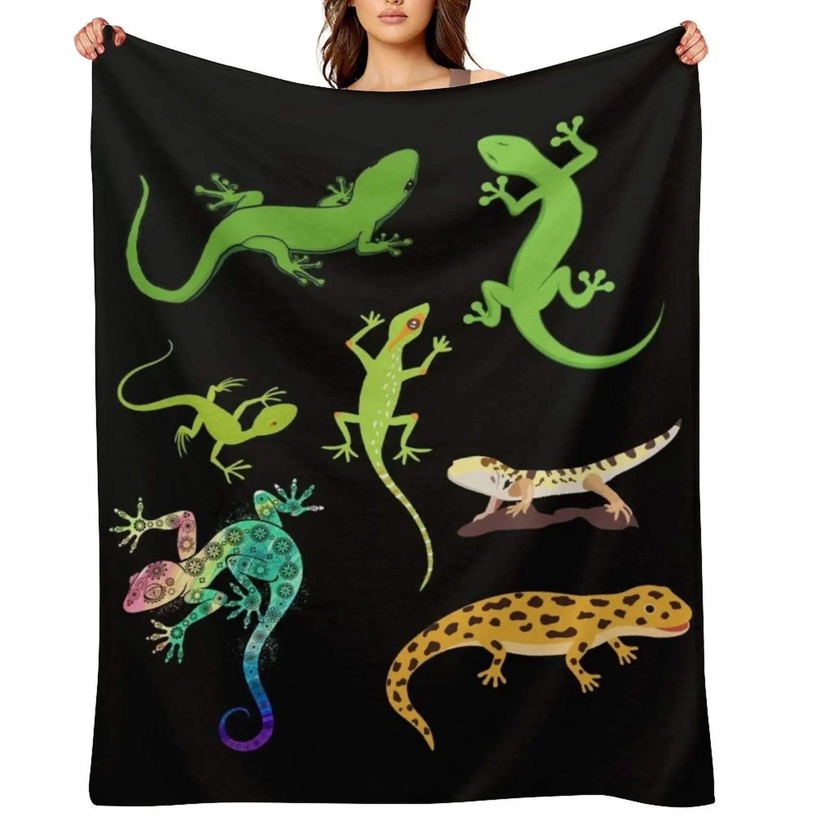 

Gecko-Best gift for gecko lovers Throw Blanket Multi-Purpose Plush decorative Weighted Blankets