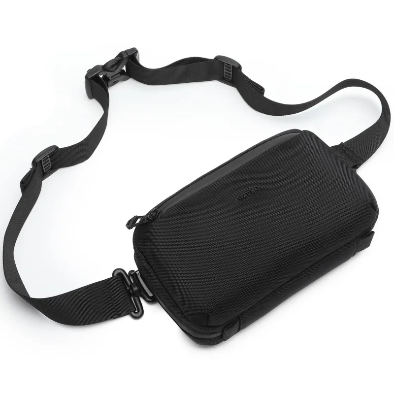 OZUKO Men's Handbag Multi Functional Commuter Crossbody Bag Simple Waterproof Multi Zone Digital Storage Bag