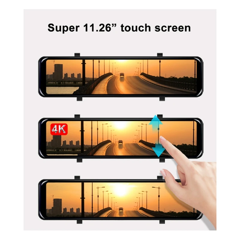 4K Streaming Rear View Mirror 12Inch Full Screen Car Recorder Front ADAS Rear BSD Function