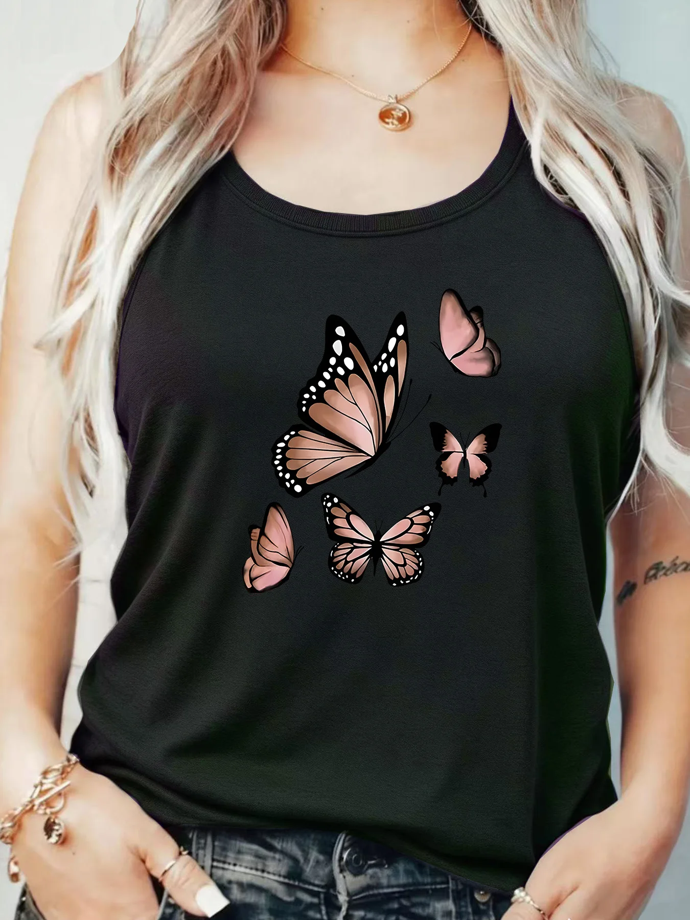 

Женская футболка свободного кроя с принтом и карманом, с круглым вырезом и ребристым воротником, размеры 1-8XL, большие размеры, удобная повседневная модель