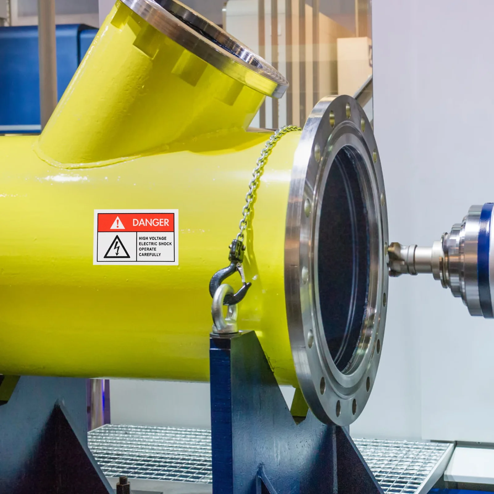 6pcs Electric Shocks Warning Decal Durable Pp Material Easy Paste Sign For Warehouse Office School Factory