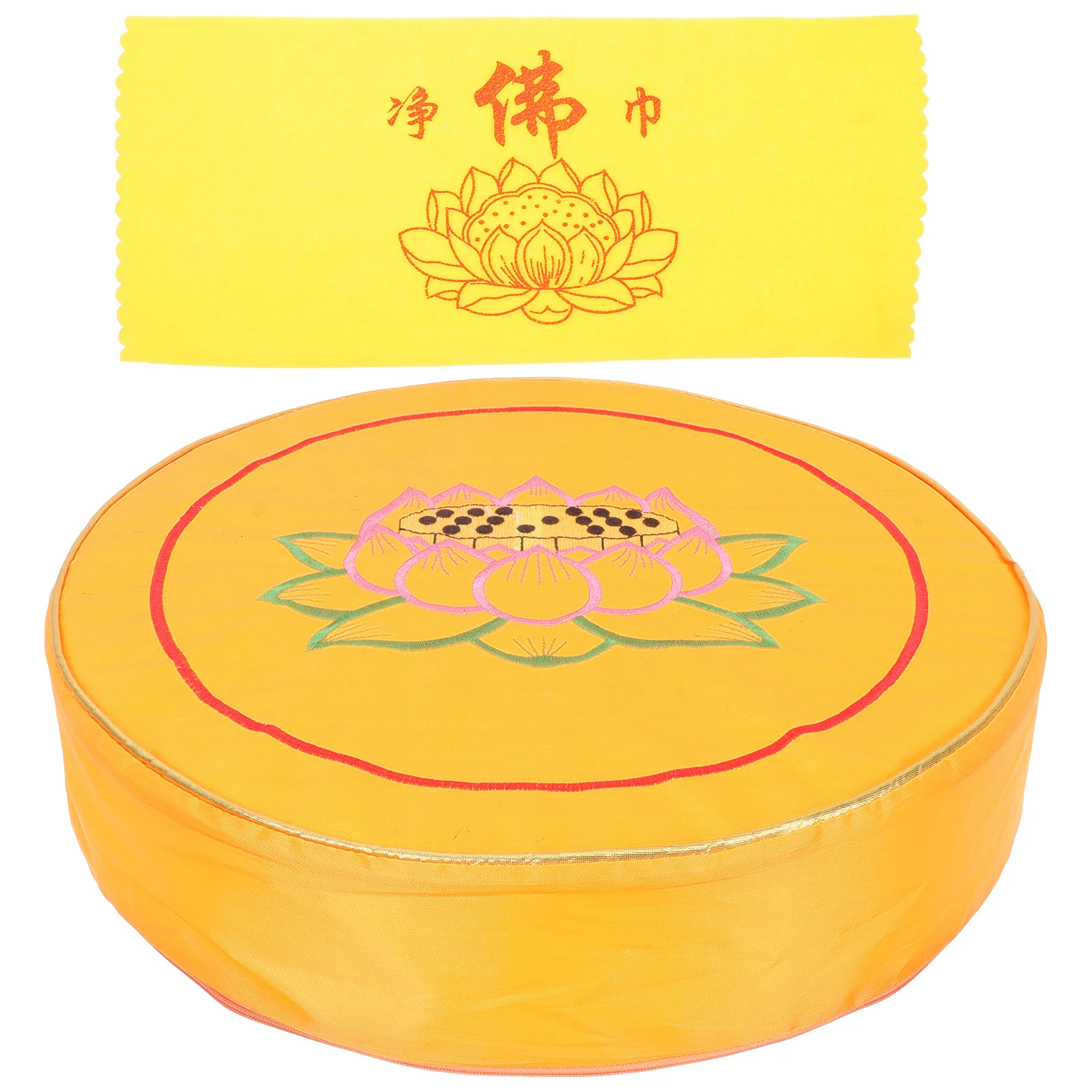 

1 set 1 Set Of Meditation Cushion For Buddhist Yoga Practice Round Floor Mat With Lotus Printing Embroidery Seating Pad For Home