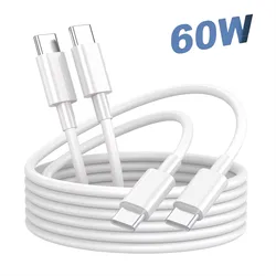 60W Type USB C to C Fast Charging Cable For 15 Pro Max And Android Smart Phone