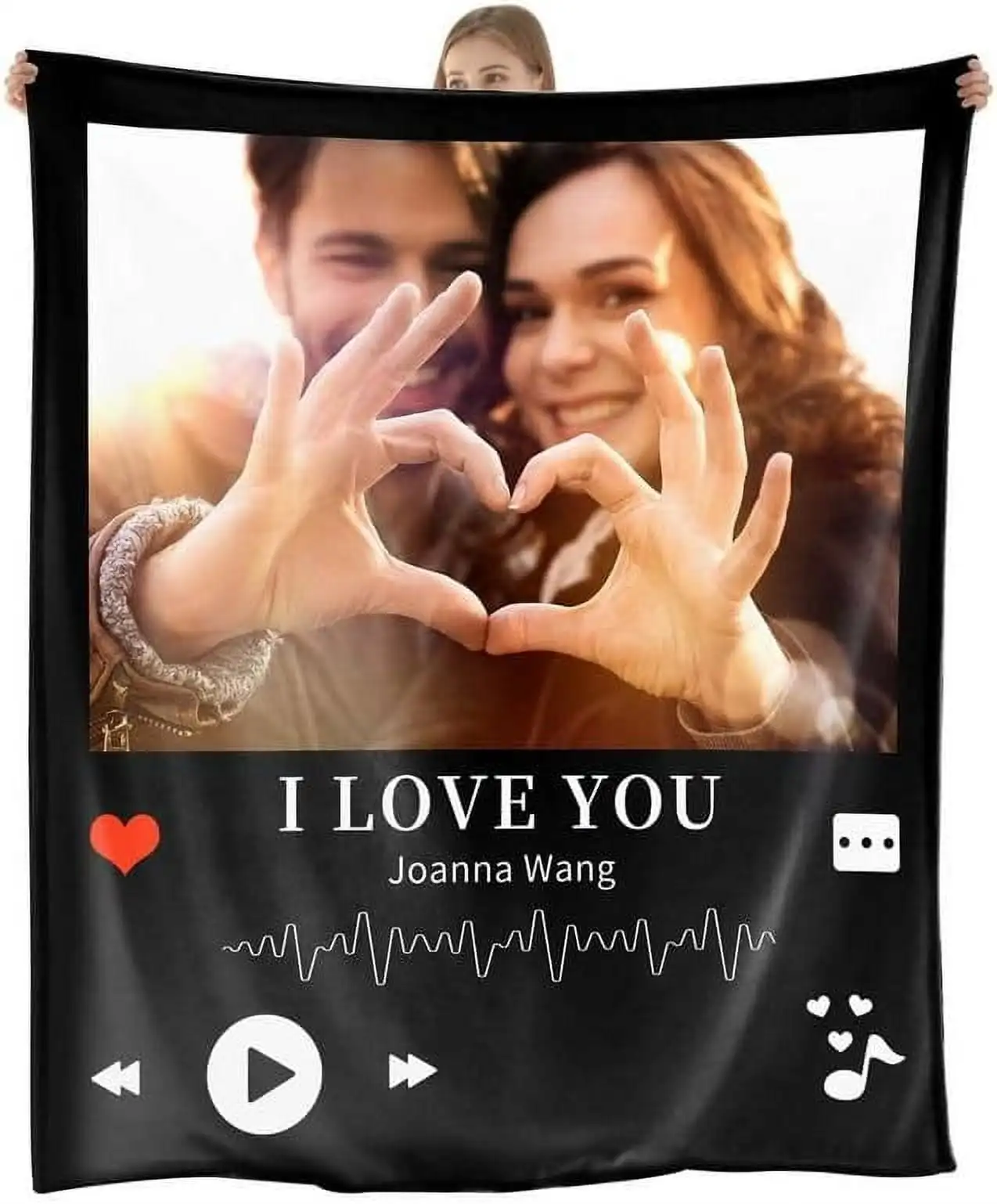 Customized Blankets with Photos Texts-Personalized Picture Collage Blanket Personalized Throw Blanket With Your Own Pictures Per