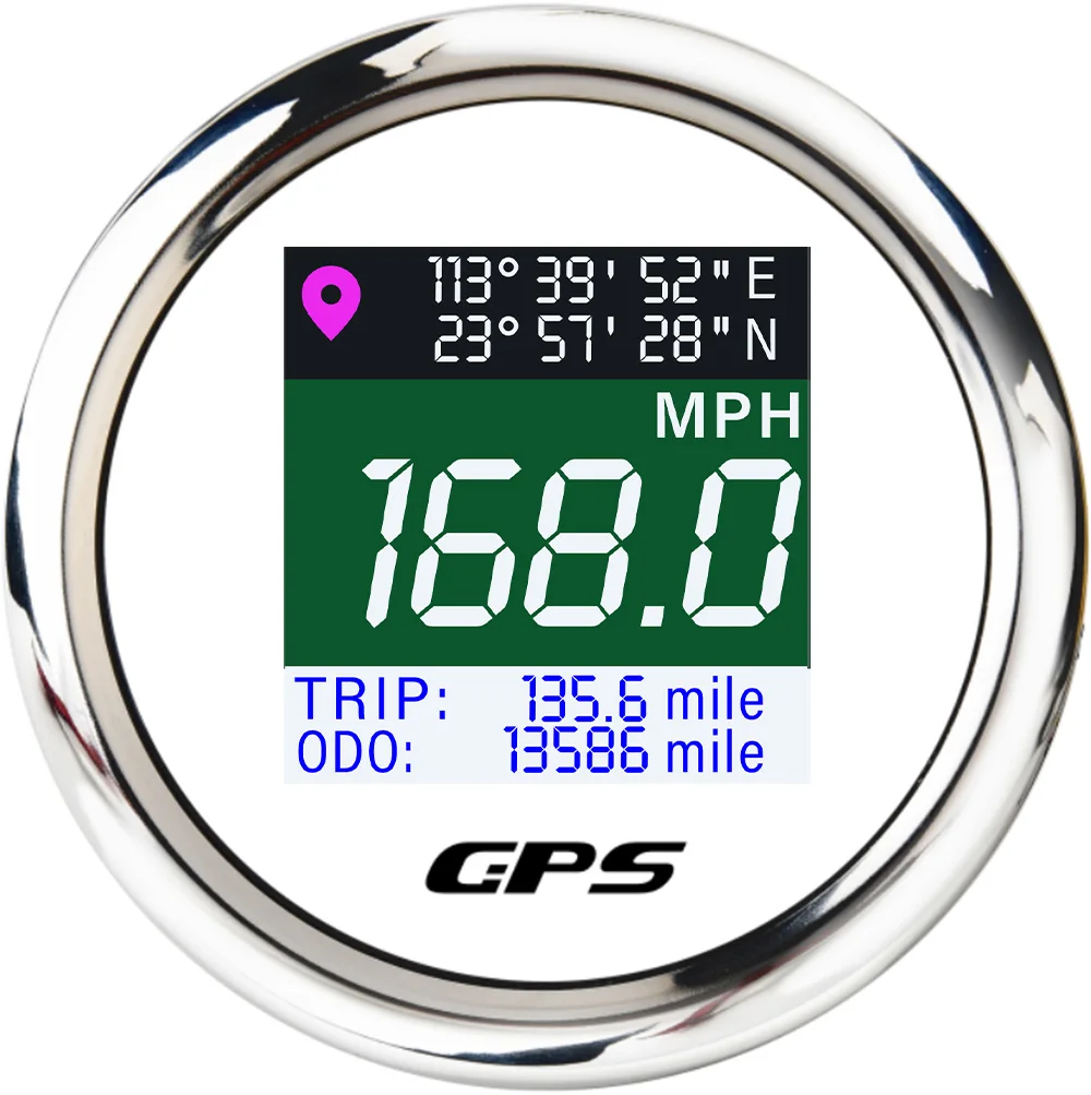Nieuwe Waterdichte Digitale Gps Snelheidsmeter Verstelbare Lcd Kilometerteller Snelheidsmeter Met Gps Antenne Voor Boot Auto Motorfiets Motorjacht