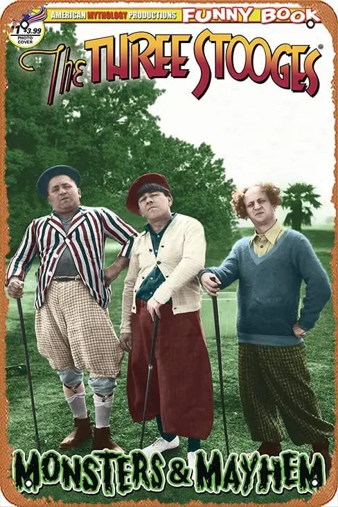 THE THREE STOOGES MONSTERS & MAYHEM #1 COLOR PHOTO Vintage Comic Poster Tin Signs Wall Art Gift Bathroom Art Retro Anime Mov