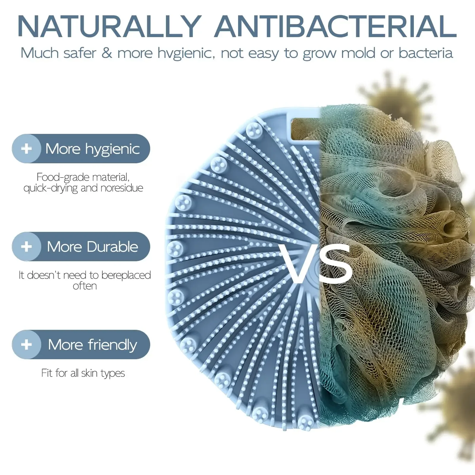 Bad Zachte Siliconen Rugborstel Bad Douche Spons Schrobborstel met Handvat Exfoliërende Scrub Huid Massager Exfoliërende Borstels