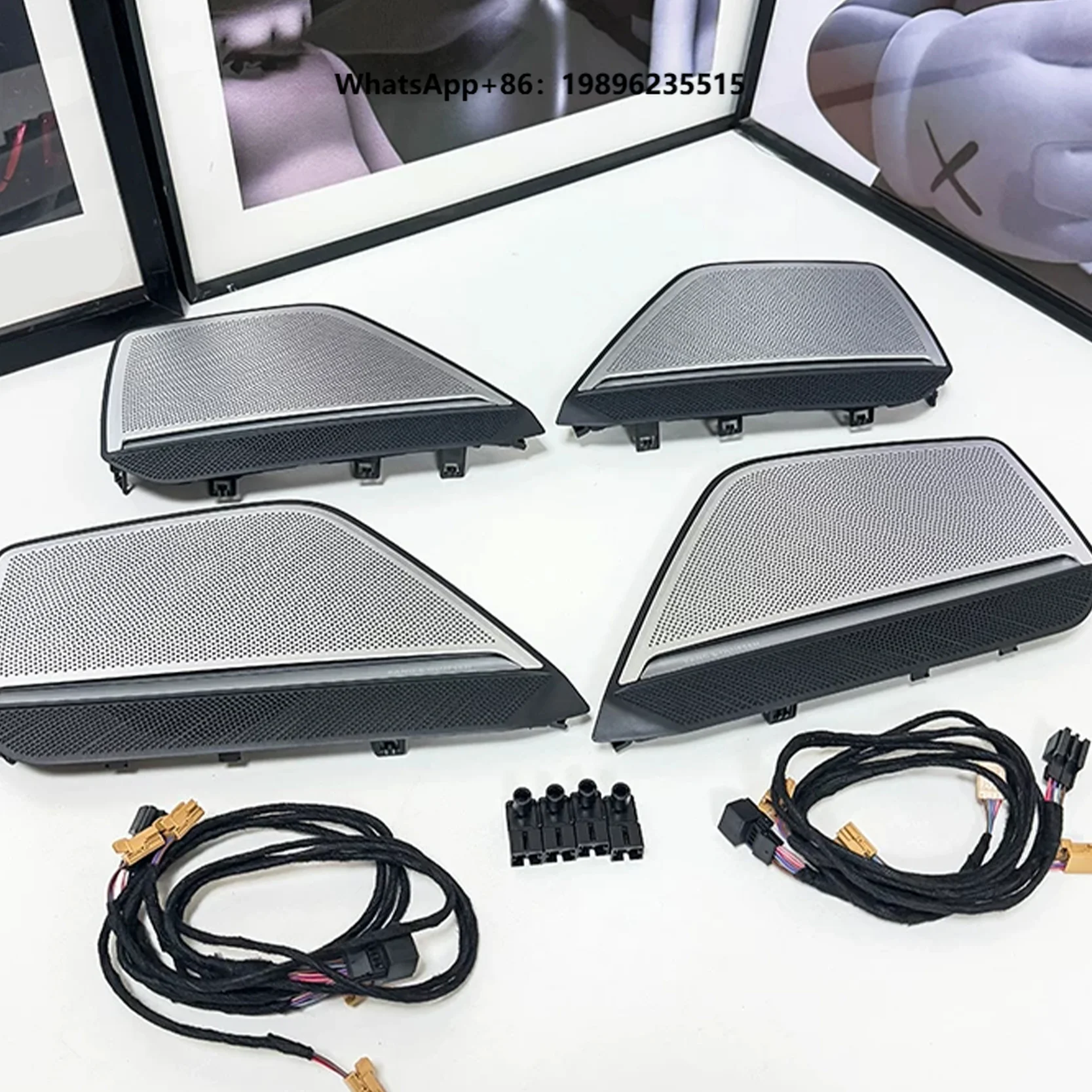 C8 Upgrade 12V 120W Glowing Metal Speaker Cover with Synchronized Multi-Color Ambient Lighting Auto Interior