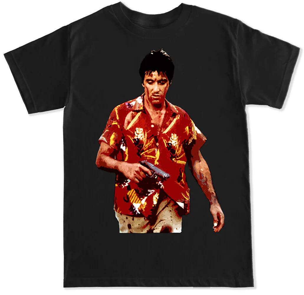 

МУЖСКАЯ ФУТБОЛКА MONTANA BLOOD SCARFACE MOVIE TV SHOW FILM CLASSIC PACINO RETRO MOB
