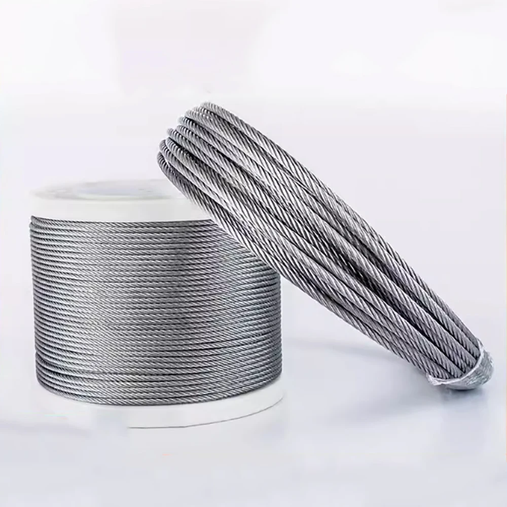 Нержавеющая сталь 304, 10 метров, 7*7, трос, кабель для белья, мягкий подъемный кабель для рыбалки, нержавеющий 0,3 мм/0,4 мм/0,5 мм/-1,2 мм