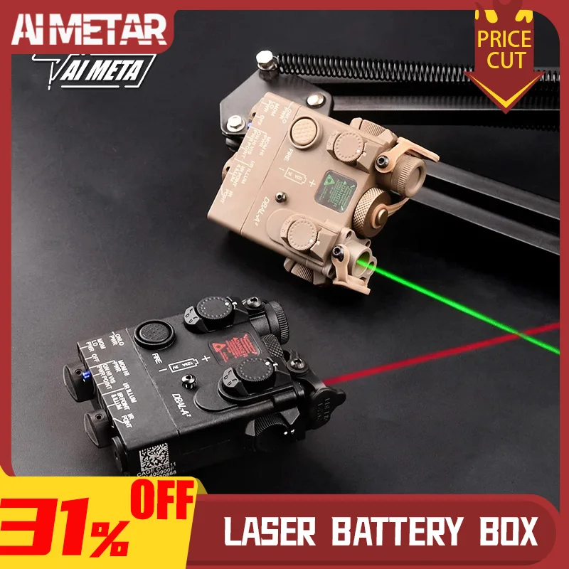 Nylon Tactical DBAL-A2 Green Red Dot Laser, Plastic Battery Box, Airsoft Hunting, Armas DBAL Sight, No IR, White Light, PEQ