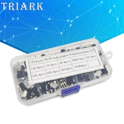 RV09 Vertical 12.5mm Shaft 1K 2K 5K 10K 20K 50K 100K 500K 1M 0932 Adjustable Resistor 9 Type 3Pin Seal Rotary Potentiometer KIT