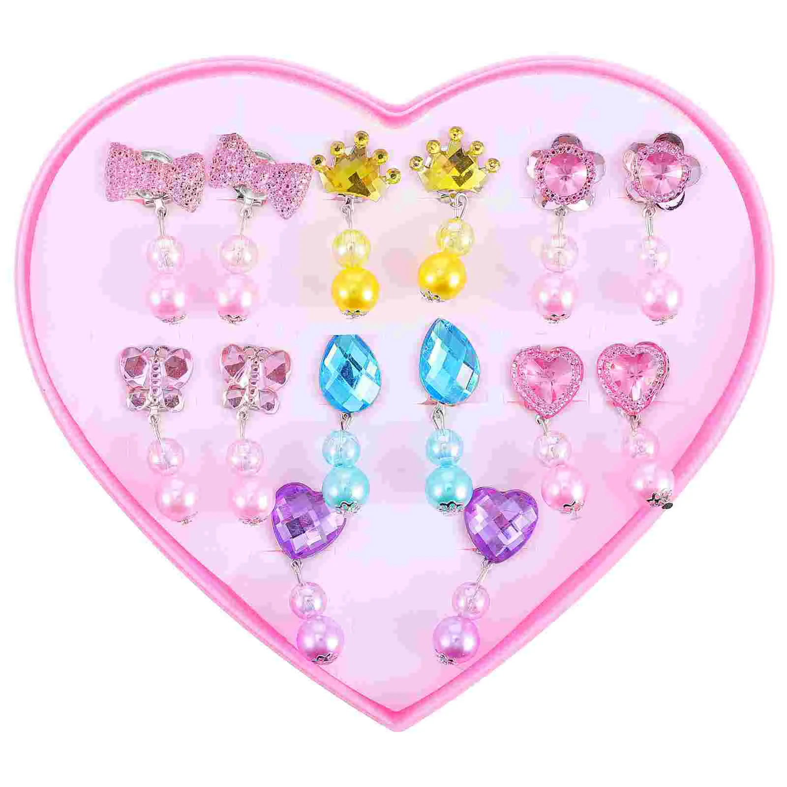 Boucles d'oreilles en plastique pour enfants, jolis bijoux créatifs, version coréenne, beaux clips distinctifs pour filles