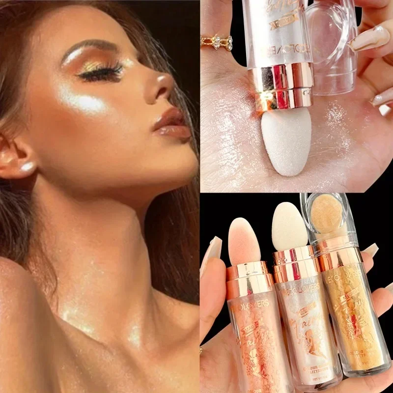 Highlighter Powder Body Glitter Brighten Face Contour Bronzer Shimmer Eyeshadow Makeup Silver White High Light