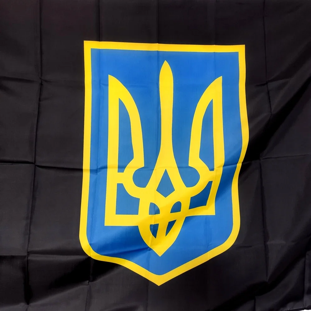 Black Ukrainian Presidential Flag 90*150cm The Ukraine Polyester Banner Home Decoration Ukraine Flag