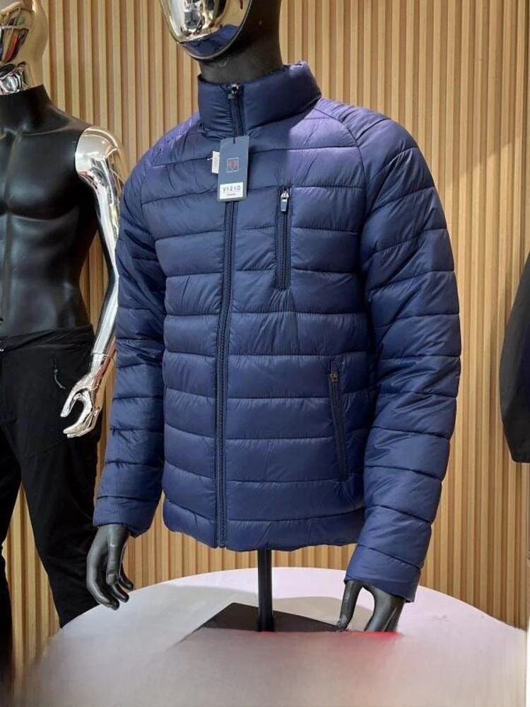 

Men's Autumn Winter New Lightweight Versatile Basic Collar Warm Cotton Jacket Zipper Button Style Standard Fit Casual Youth P...