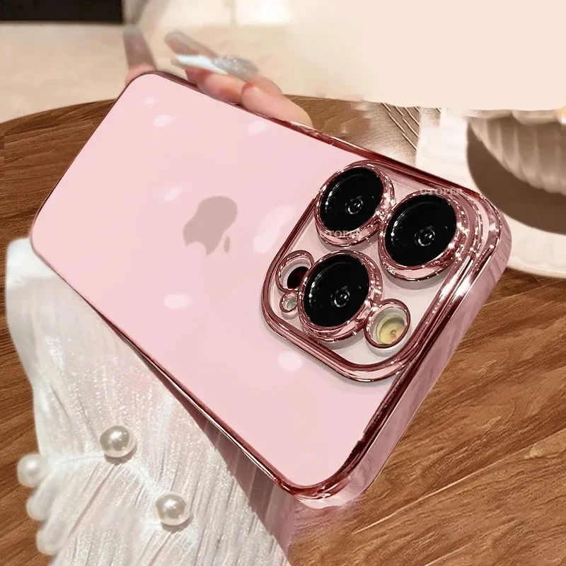 Luxury Plating Transparent Clear Case For IPhone: Only .46!