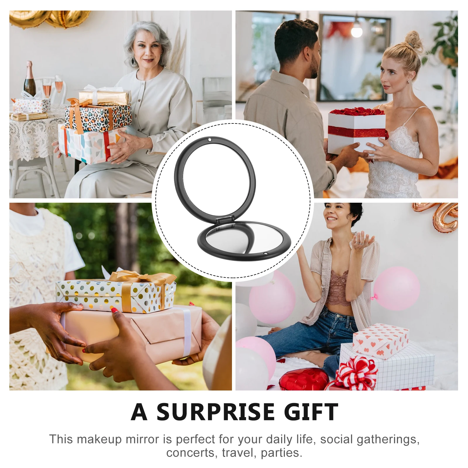 

Mini Makeup Folding Pocket Mirror Double 10x Magnifying Compact Mirror Travel Purse Makeup Essential Bridesmaids Gifts