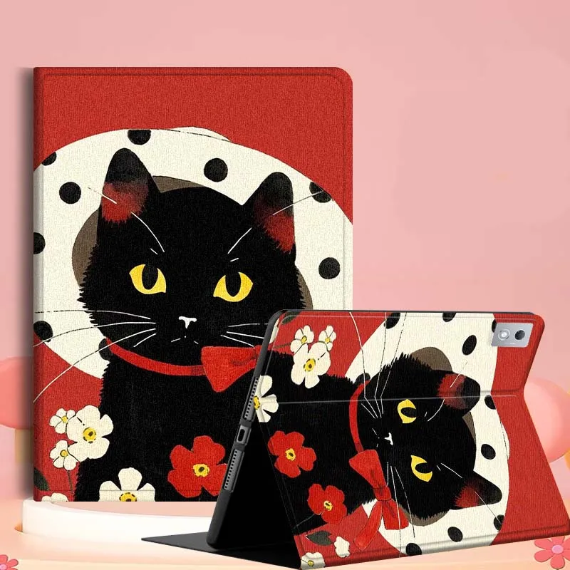 

Elegant Retro Cat Pattern For Lenovo Tab Xiaoxin Pad 700 Y900 Gen4 K10 P11 GT K11 3rd P11 P12 Plus Pro Gen Tablet Case