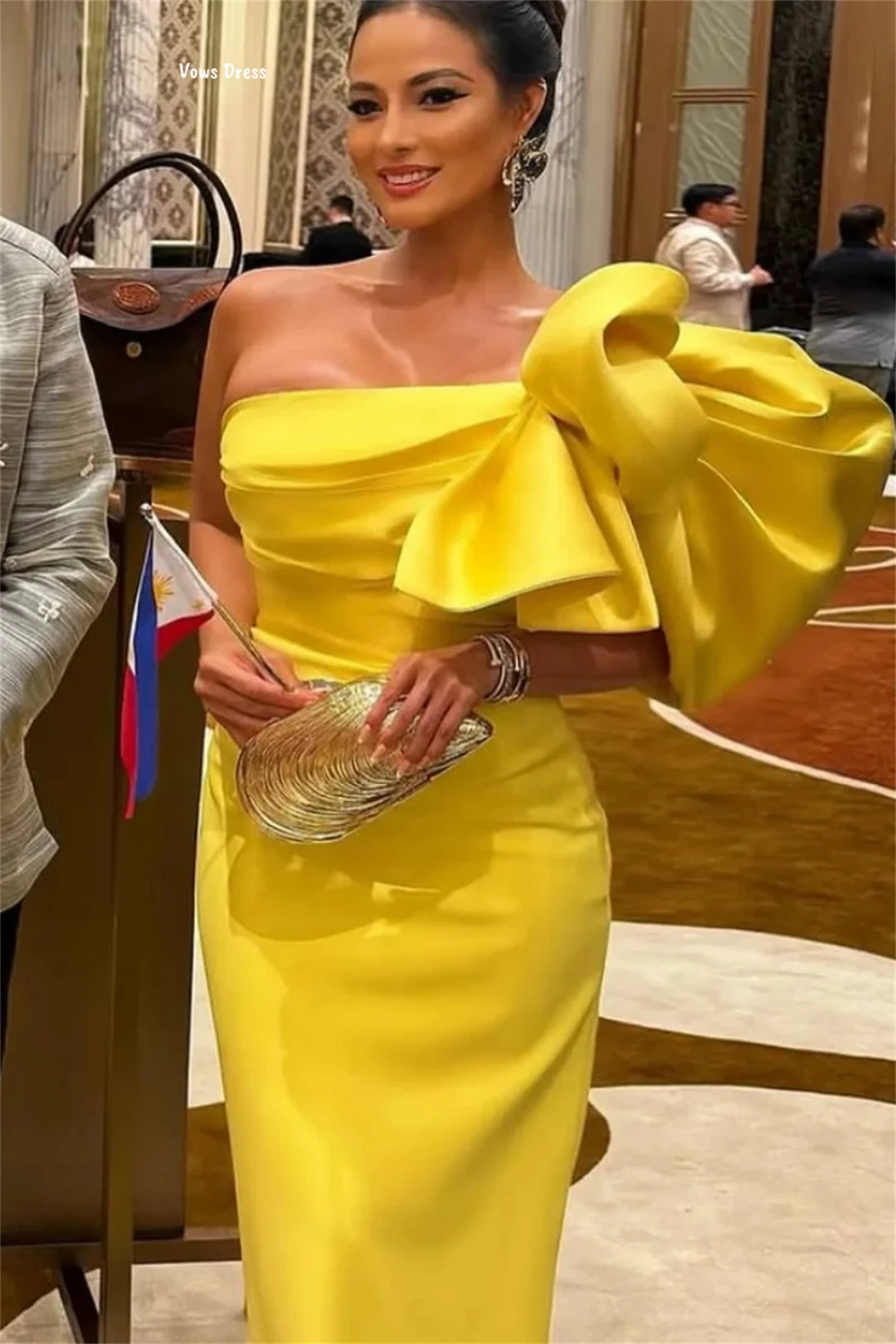 Vows robes bustier tubulaire robes de bal élégantes 2025 robe de soirée de luxe 2025 sur mesure jupe en queue de poisson manches à une épaule