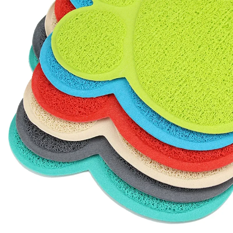 Pet Dog Cat Feeding Mat Dog Paw Shape Pet Bed Mat Dish Bowl Food Water Feed Wipe Easy Cleaning Pad  dog accessories