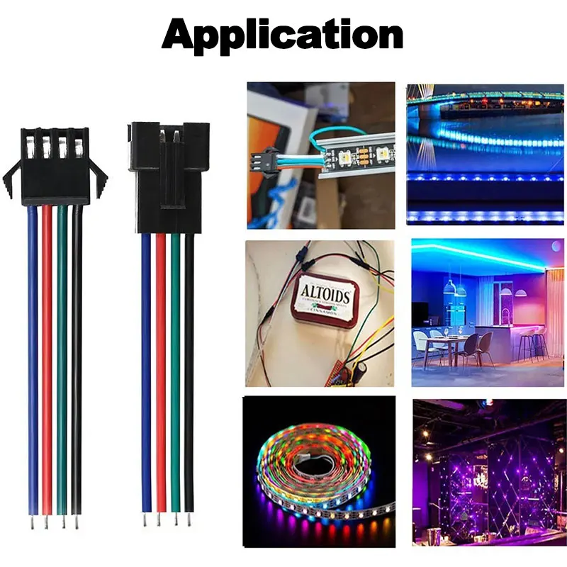 2Pin 3Pin 4Pin 5Pin 6Pin led موصل ذكر/أنثى JST SM 2 3 4 5 6Pin موصل قابس سلك كابل لشريط Led ضوء مصباح سائق #2