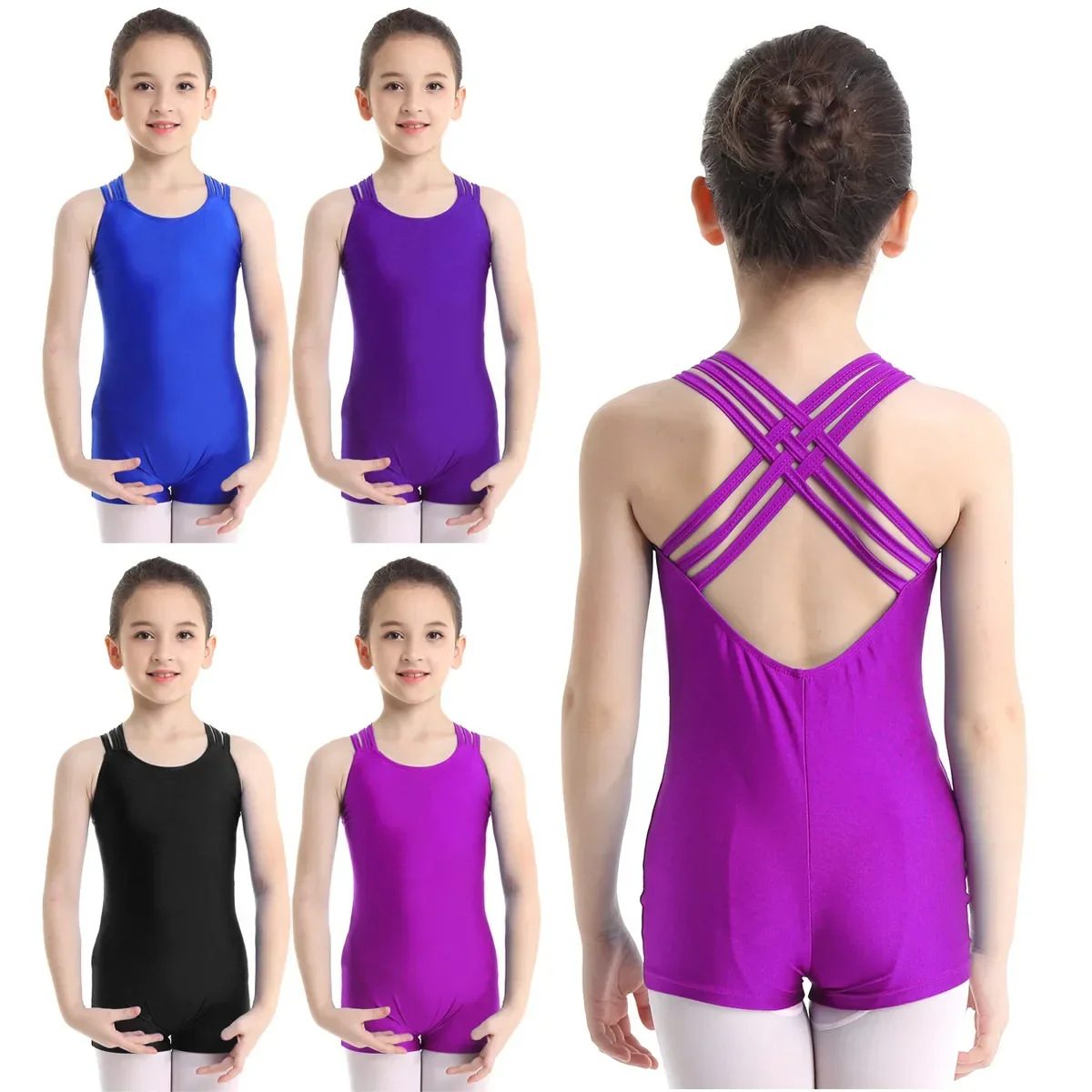 Gymnastik Trikot für Mädchen Ballett Tanz kostüme Kinder Ballerina Kleid ärmellose Riemchen Ballett Tanz Trikots Kinder Kostüm