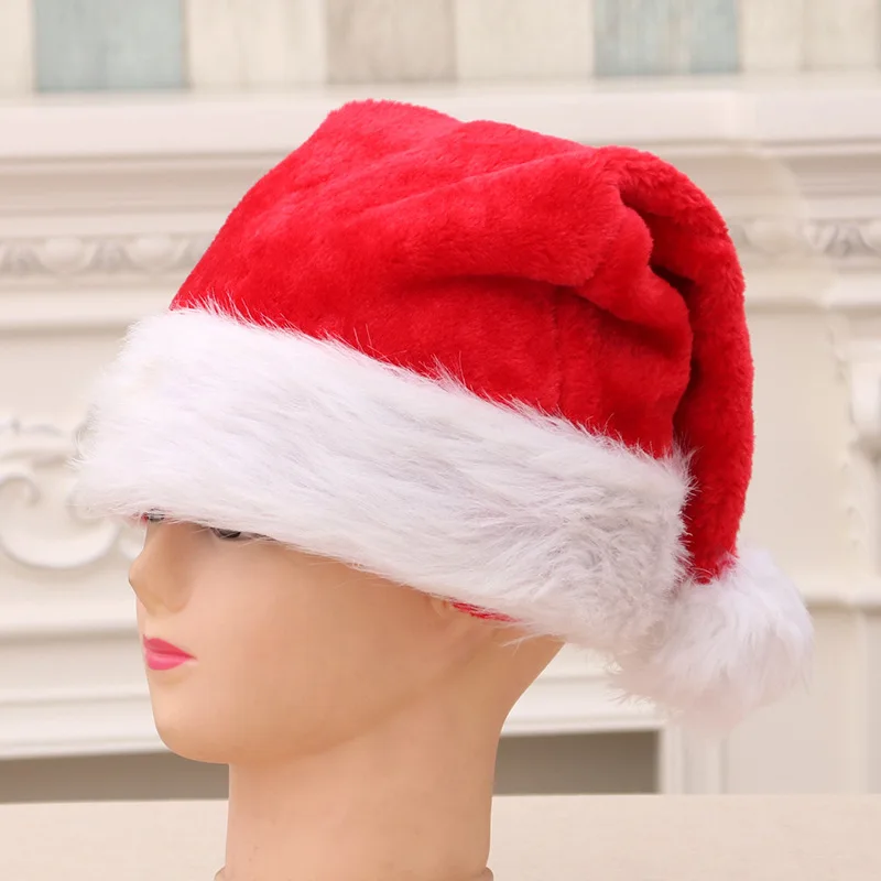 Christmas hat enlarged thickened quality super Plush Hat Christmas Hat Adult Children's hat