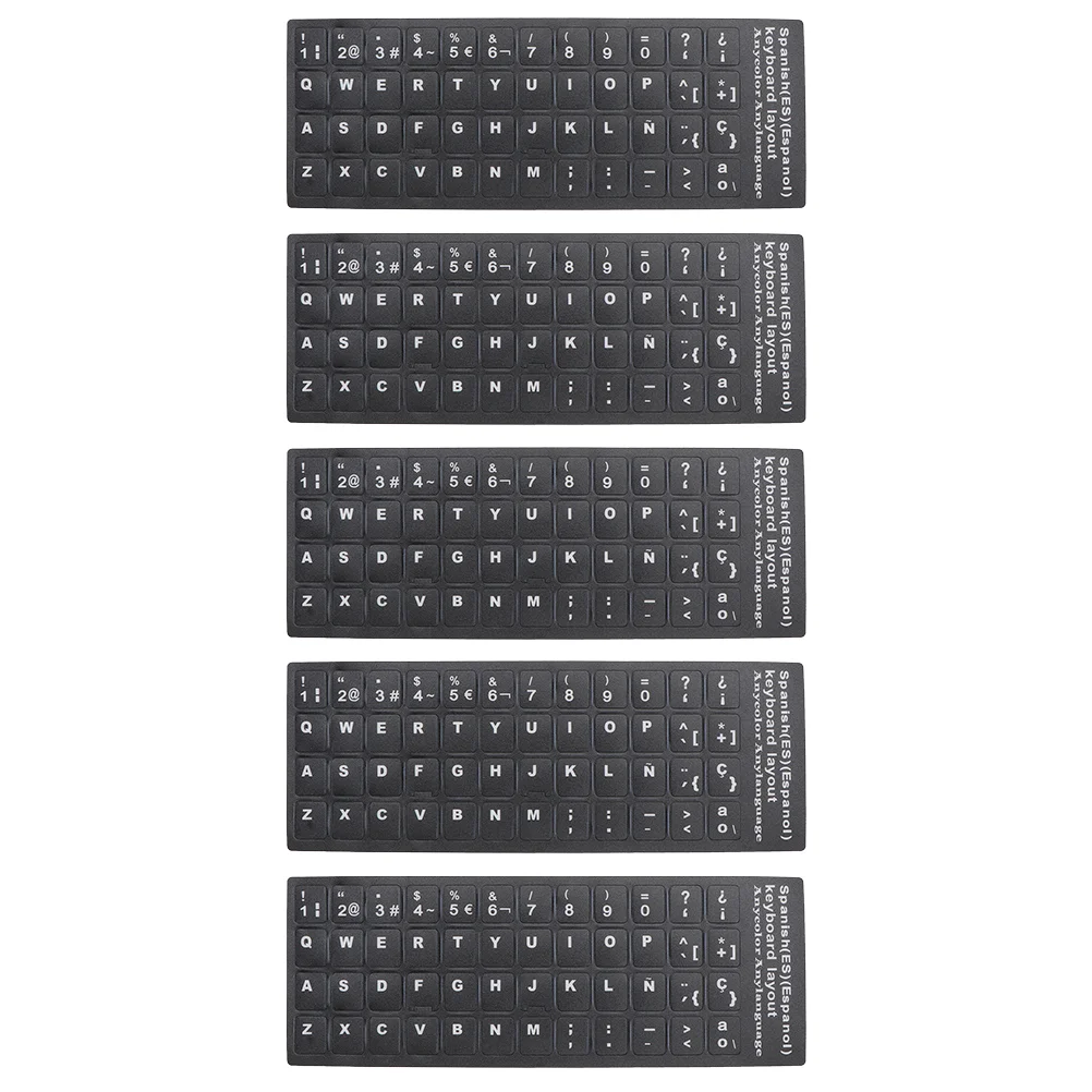 5 Sheets Keyboard Stickers Computer Protector Laptop Letter Alphabet Cover Skin Replacement Pvc Accessories