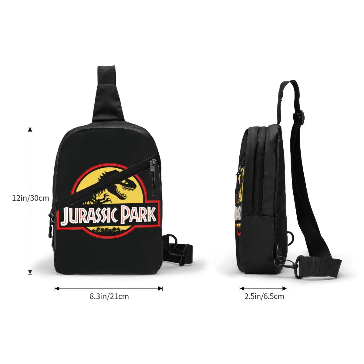 Jurassic Parks Dinosaur Print Sling Chest Bag Custom Crossbody Shoulder Backpack for Men Cycling Camping Daypack