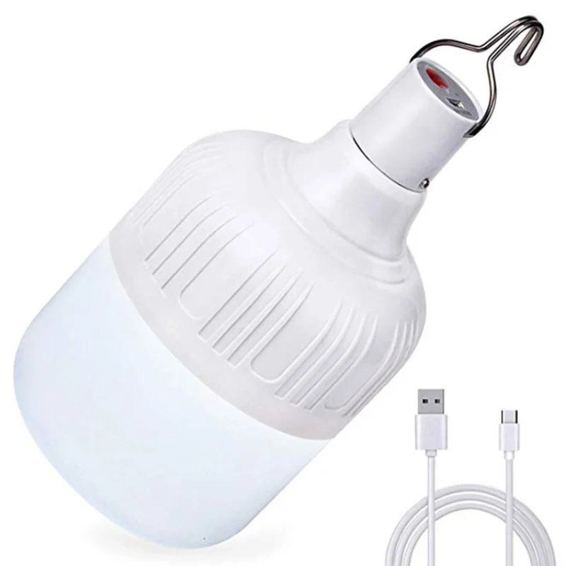 Luz de emergência portátil grande capacidade da bateria brilhante lanterna usb recarregável ao ar livre acampamento pesca led com gancho