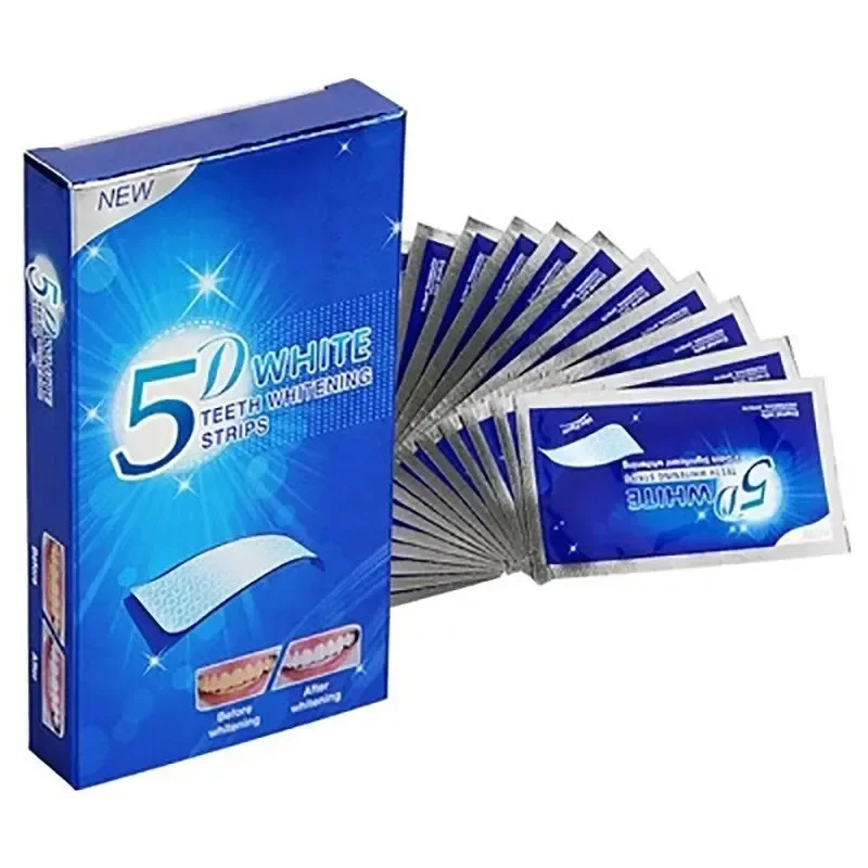 5D teeth whitening stickers mint white teeth gel tooth whitener strips teeth yellow smoke stains tea stains oral hygiene care