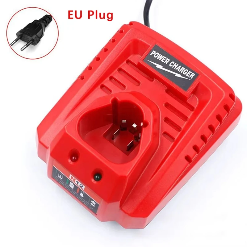 Battery Charger For Milwaukee M12 N12 Battery 3A Fast Charging Replacement 48-11-2401 C12B C12BX EU Plug