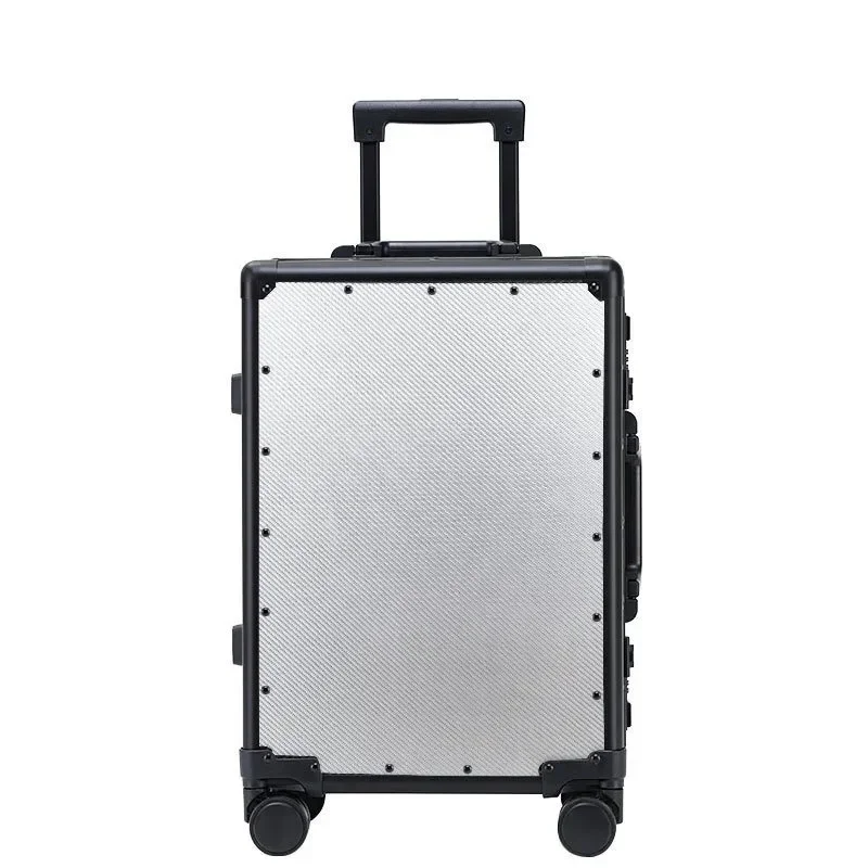 New High-End Carbon Fiber Spinner Suitcase Aluminum Frame Trolley Case Cabin Business Luggage with Wheels 20 Inch Boarding Box