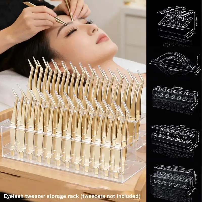 Boîte de rangement pour pinces à épiler, support multi-trous, outils de maquillage pour cils, rangement professionnel pour extensions de cils, pinces à épiler de haute qualité