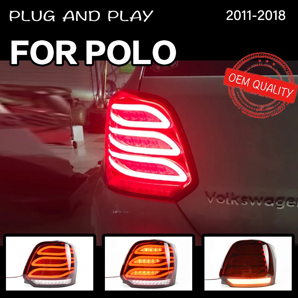 Tail Light For VW Polo 2009-2017 автомобильные товары Rear Lamp LED Lights Car Accessories VW POLO Taillights