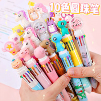 10 Colors Cute Cartoon Ballpoint Pen Dinosaur Kawaii Multicolor Gel Pen For Writing School Supplies Stationery Office Accessoris