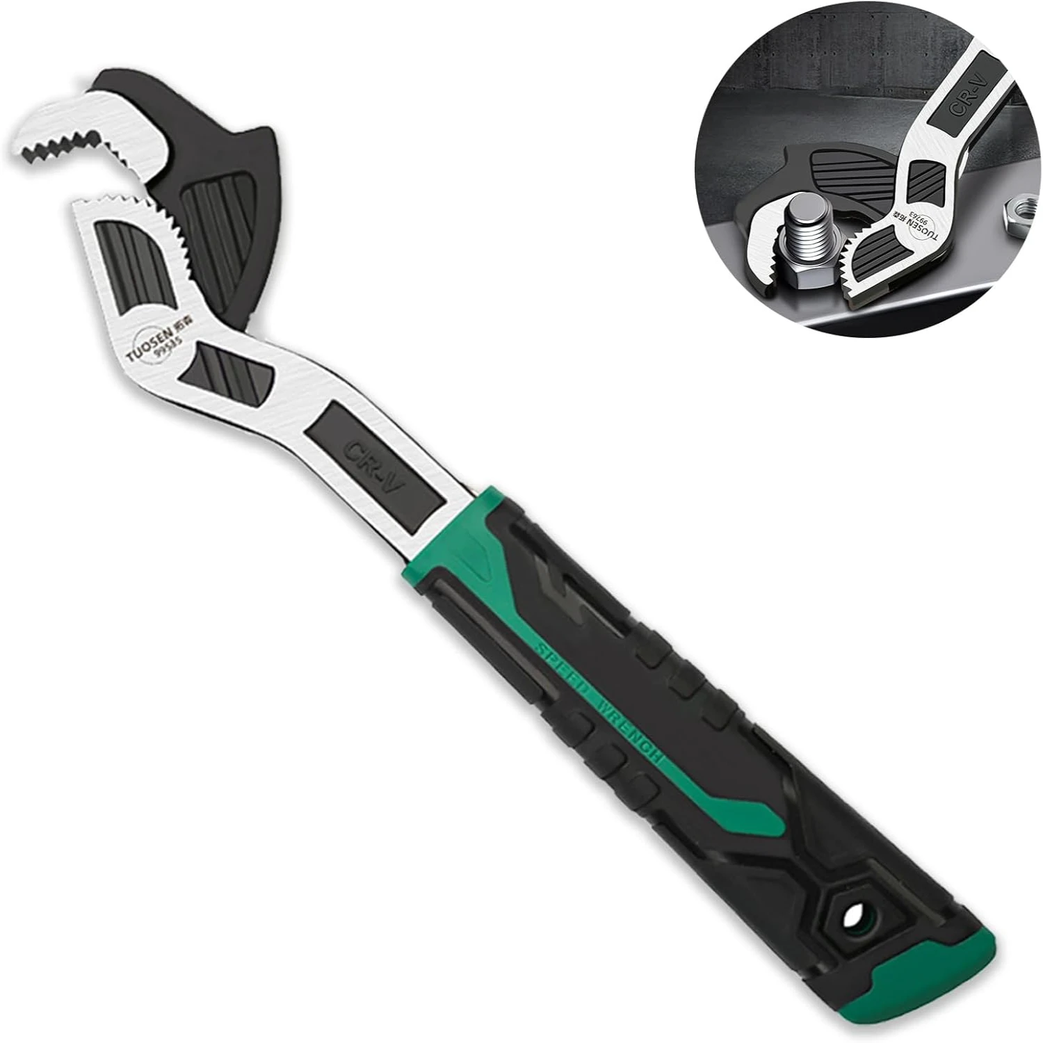 Multi-Size Adjustable Self-Adjusting Quick Auto Wrench for Car, Bicycle, and Plumbing Repairs - Handy Tool with 10 inch Length a