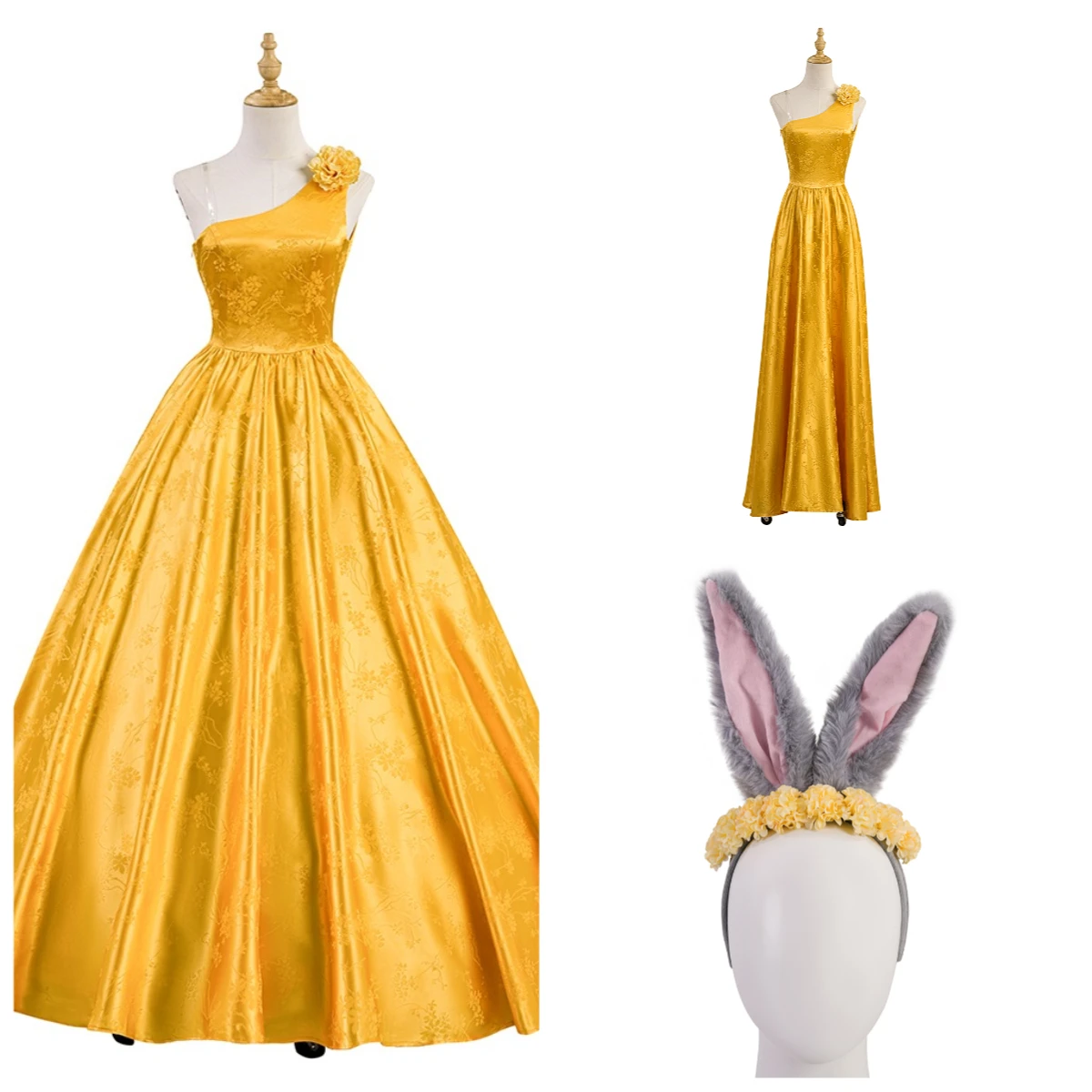 

Judy Cosplay Costume Yelloween Dress Ball Halloween Carnival Party Outfits