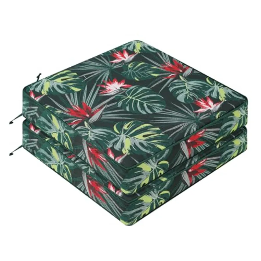 

Outdoor Chair Cushion 22 x 22 x 3 In Waterproof Pattern Fade Resistant Cushions for Patio Furniture with Removable Cover Attach