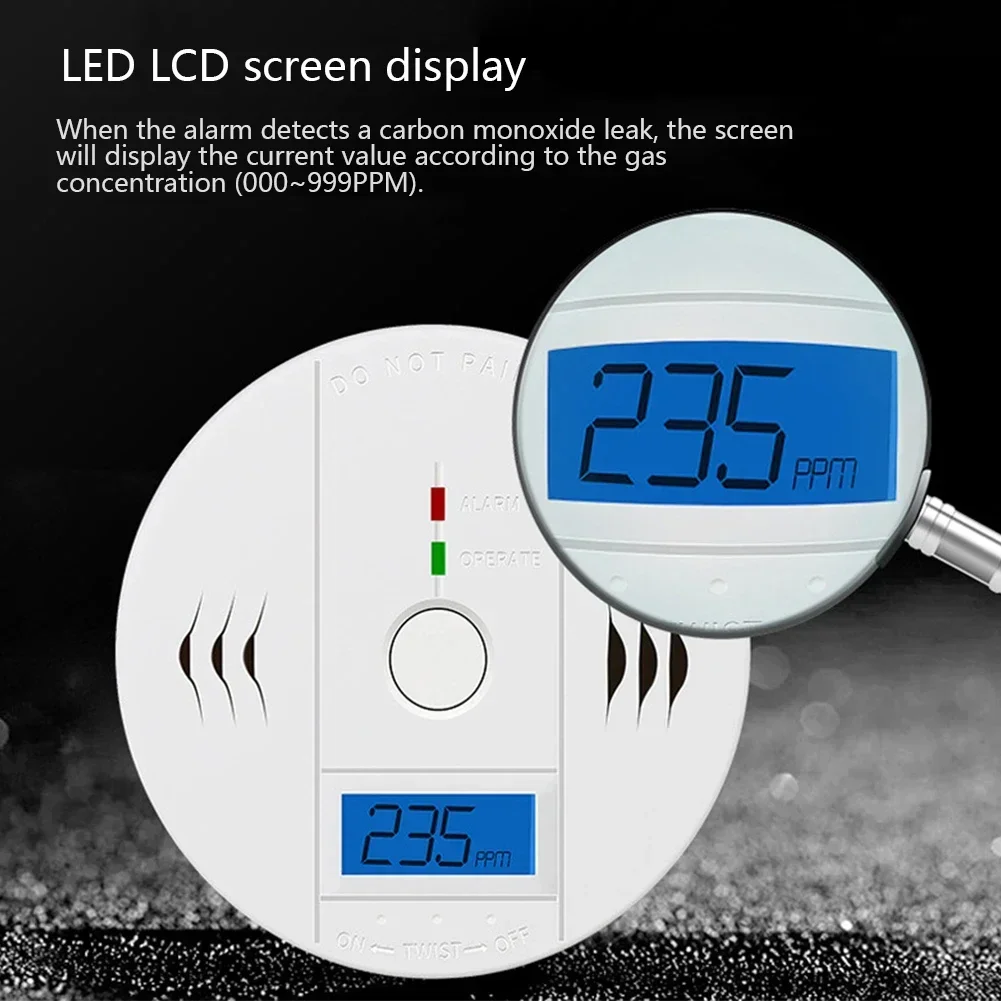 Carbon Monoxide Alarm Co Detector LCD Display Alarm Home Wireless Toxic Gas Leak Detector Fire Warning Sound Alarm Detector