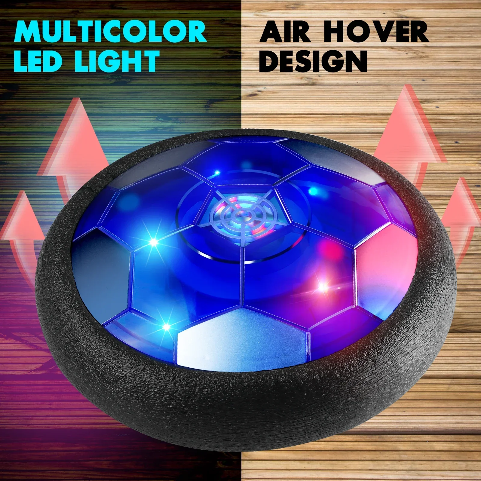 Oplaadbare hover-voetbal voor kinderen - luchtdrijvend voetbal met LED-verlichting en schuimbumper Leuk speelgoed voor jongens en meisjes