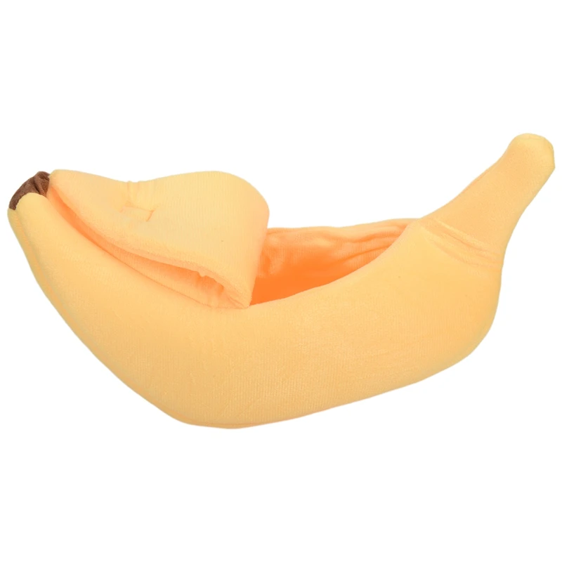 Cute Banana Cat Bed, Pet Bed Soft Cat Embrace Bed, Lovely Pet Bed for Cats, Rabbits & Small Dogs Yellow-A07G view 4