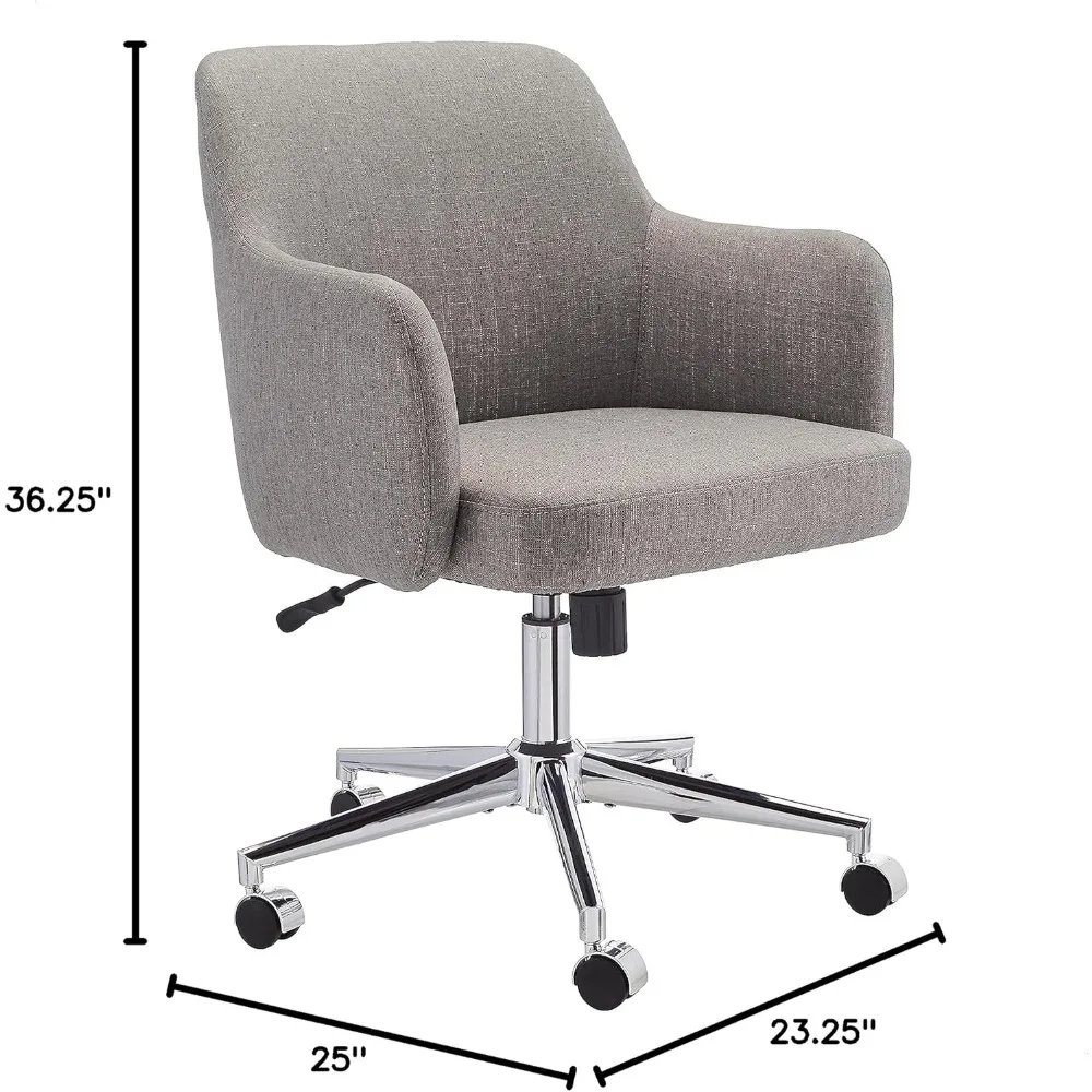 Student Chair Home Office 360 Degree Swivel Rolling Desk Chair With Arms and Adjustable-Height - Light Gray Computer Armchair