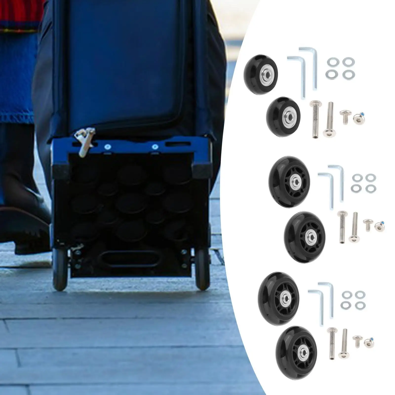 Rodas de mala de reposição Acessórios mudos universais Rodas de viagem para bagagem