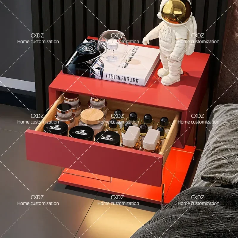 Italian Minimalist Floating Nightstand Modern Simple Bedside Table with Drawer Creative Wall Mounted Side Table Rack