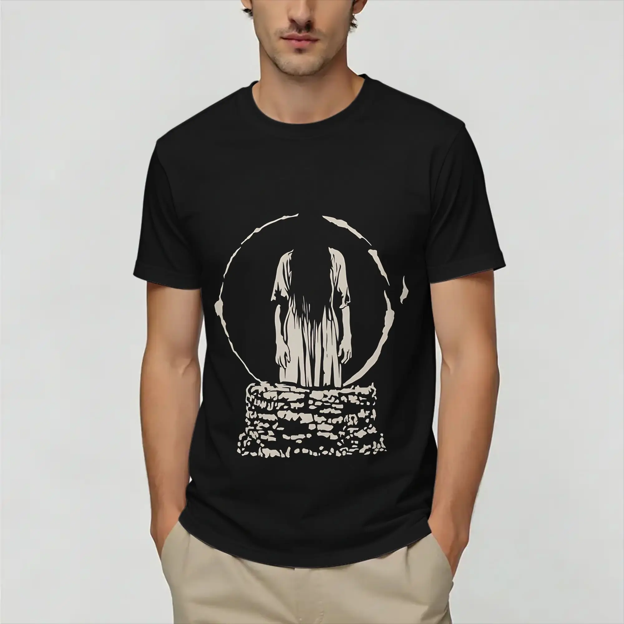 Rings Men's T Shirts  Vintage Tees Short Sleeve O Neck T-Shirt 100% Cotton Printing Tops