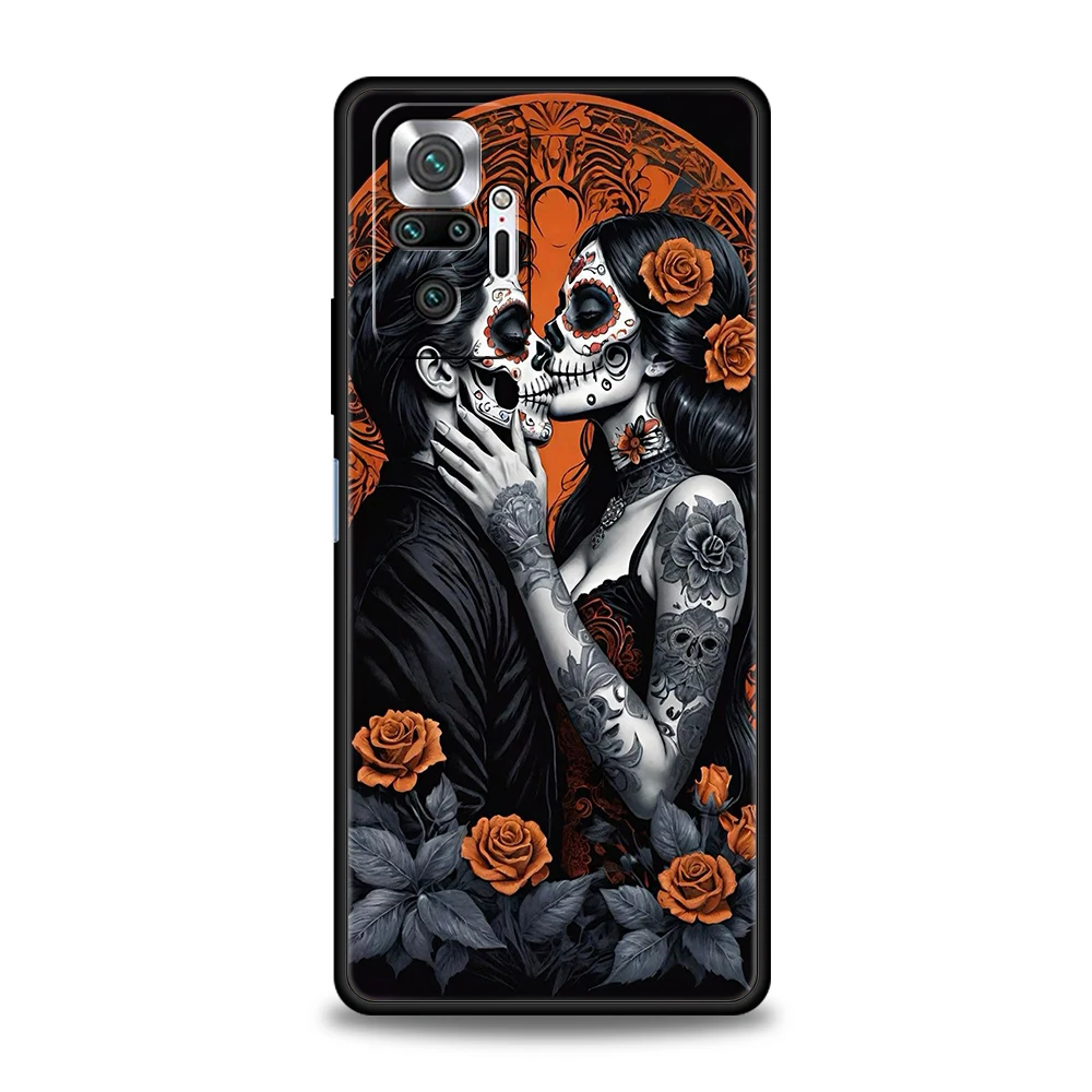 Love Skeleton Skull Phone Case Cover for Redmi 14C 10C Note 14 13 12 10 11 Pro Plus 7 8T K40 K50 Gaming Pro Plus 5G Soft Shell