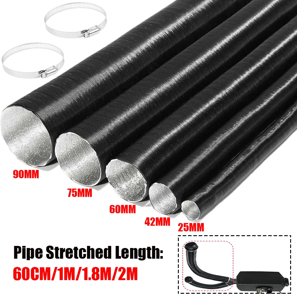 

Трубка/шланг для воздуховодов дизельных отопителей (25мм, 42мм, 60мм, 75мм диаметр, 60-200см длина) для Webasto, Eberspacher, выдвижной